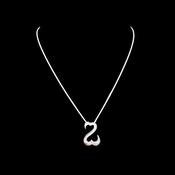 KAY'S/ZALES JEWELERS JANE SEYMOUR DOUBLE OPEN HEART STERLING PENDANT AND CHAIN - Picture 1 of 2